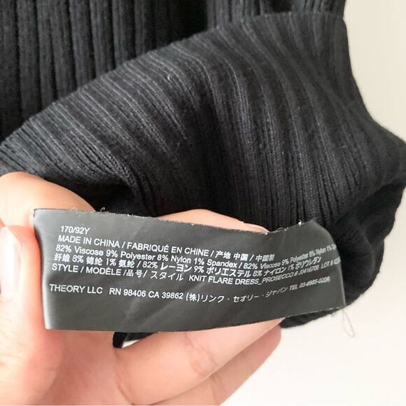 Theory Knit‎ Flare Dress Prosecco Black Sz XL - Picture 4 of 5